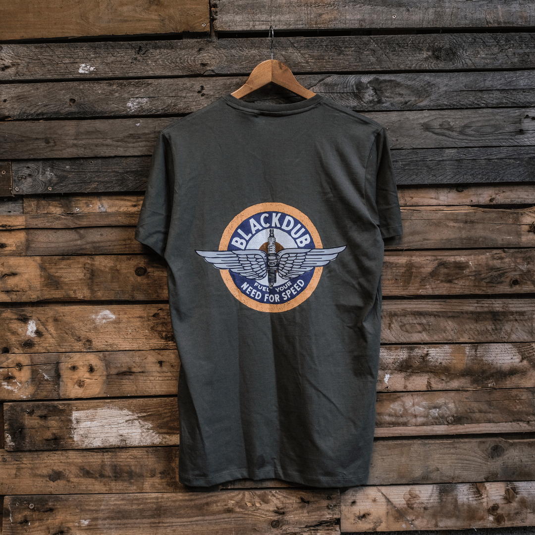 Green Aviation Circle Wings Tee