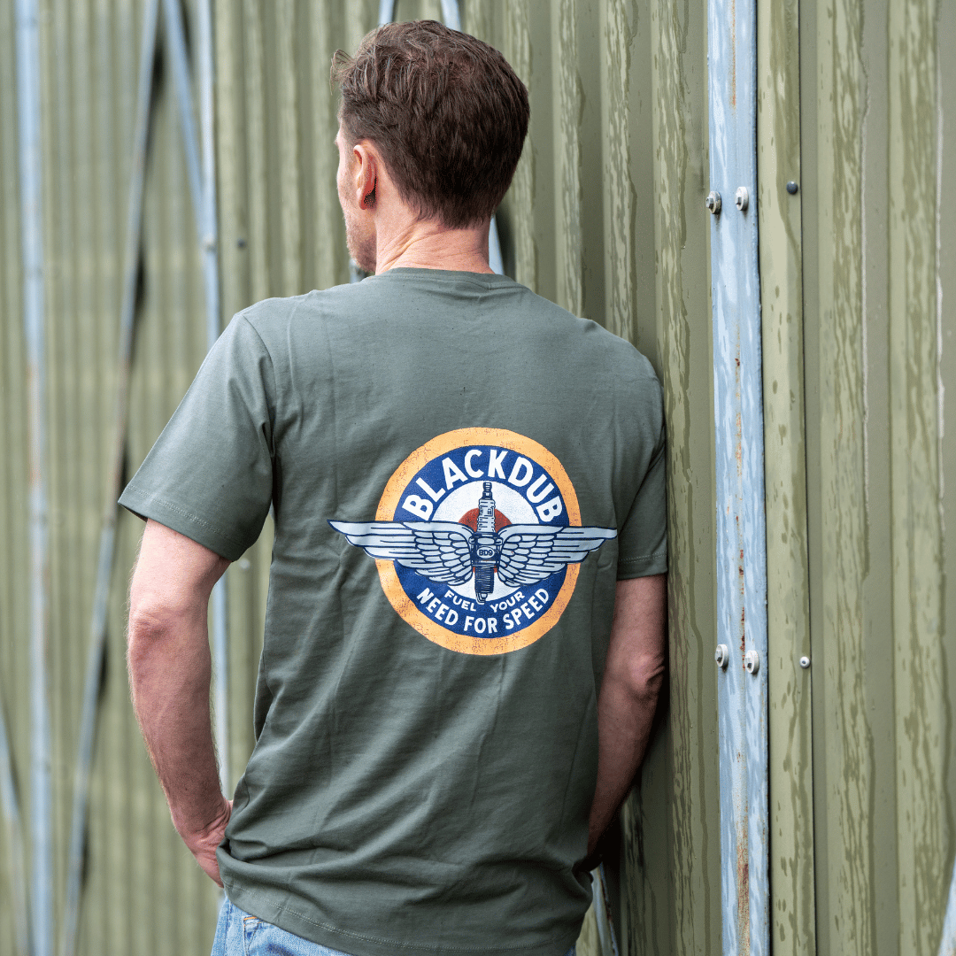Green Aviation Circle Wings Tee